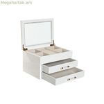 Զարդատուփ Home ESPRIT Սպիտակ կրեմագույն փայտե բյուրեղյա MDF փայտ 23 x 18 x 14 սմ