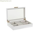 Զարդատուփ Home ESPRIT Սպիտակ Բեժ Փայտե Բյուրեղապակյա