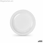 Բազմակի օգտագործման ափսեների հավաքածու Algon սպիտակ պլաստիկ 22 x 22 x 1,5 սմ (6 հատ)