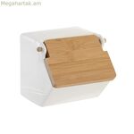 Աղաման կափարիչով DKD Home Decor 12,5 x 14 x 12 սմ բնական սպիտակ ճենապակի