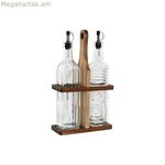 Յուղի և քացախի հավաքածու Home ESPRIT բնական բյուրեղյա ակացիա 500 մլ 17,3 x 8 x 30,3 սմ