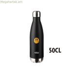 Անջրանցիկ պողպատե սրվակ Inoxibar Smiley 500 մլ սև