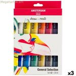 Ակրիլային ներկերի հավաքածու Talens Amsterdam Multicolour 20 մլ 12 հատ (3 հատ)