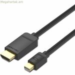 Mini Display Port օդափոխման մալուխ HABBH սև 2 մ