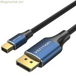 Mini DisplayPort-ից DisplayPort օդափոխման մալուխ HCFLG կապույտ, սև, 2 մ