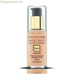 Կրեմ-դիմահարդարման հիմք Max Factor Facefinity 3-ը 1-ում Spf 20 Nº 35-մարգարիտ բեժ 30 մլ