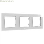 Լույսի անջատիչի շրջանակ Shelly WF3_WHITE սպիտակ մետաղական պատի ամրացման համար