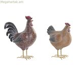 Դեկորատիվ ֆիգուր Home ESPRIT շագանակագույն բաց շագանակագույն հավ 24,5 X 12 X 29 սմ (2 հատ)