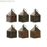 Լապտեր Home ESPRIT Ոսկեգույն մետաղական բյուրեղյա արաբ 6 x 6 x 10 սմ (6 հատ)