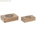 Զարդատուփ Home ESPRIT շագանակագույն մանգոյի փայտից 25,5 x 18 x 9 սմ