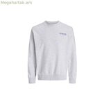 Տղամարդու սվիտեր առանց գլխարկի՝ Jack & Jones Jjninety կլոր վզնոցով, սպիտակ