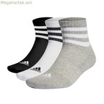 Սպորտային գուլպաներ Adidas 3 STRIPES CUSHIONED MID CUT IC1318 սև, 3 զույգ