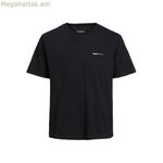 Տղամարդու կարճ թևքով Jack & Jones JORVARENNA ներկված մեջքով սև մարզաշապիկ