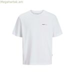 Տղամարդու կարճ թևքով Jack & Jones JORVARENNA ներկված մեջքով մարզաշապիկ՝ սպիտակ