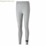 Կանացի սպորտային լեգինսներ Puma Essentials Logo բաց մոխրագույն