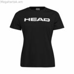 Կարճ թևքով սպորտային մարզաշապիկ Head Club Lucy սև թենիսի համար