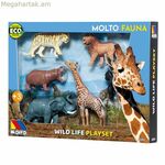 6 վայրի կենդանիների հավաքածու Moltó Plastic