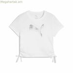 Մանկական կարճ թևքով մարզաշապիկ Puma Essentials մետաղական հանգույցավոր սպիտակ