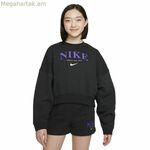 Առանց գլխարկի սվիտեր աղջիկների համար Nike Sportswear Trend սև