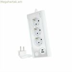 Շուկո եռակողմանի բազմաբաշխիչ ադապտեր NANOCABLE 10.37.0013-W սպիտակ (1,5 մ)