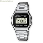 Տղամարդու ժամացույց Casio A158WEA-1EF սև մոխրագույն արծաթագույն