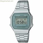 Ունիսեքս ժամացույց Casio A168WA-3AYES կանաչ արծաթագույն (Ø 35 մմ)