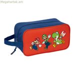 Ճանապարհորդական հողաթափերի պահոց Super Mario Mamma mia կարմիր մուգ կապույտ 29 x 15 x 14 սմ