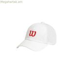 Սպորտային գլխարկ Wilson Active ծակոտկեն սպիտակ թենիսի համար