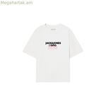 Տղամարդու կարճ թևքով Jack & Jones JORBUSHWICK շապիկ՝ SS, վզնոցով, FST 12263939, սպիտակ