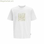 Տղամարդու կարճ թևքով մարզաշապիկ Jack & Jones JCOTARMAC քողարկող առջևի շապիկ 12273239 սպիտակ