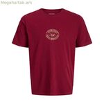 Տղամարդու կարճ թևքով Jack & Jones JORRETRO շապիկ՝ SS, վզնոցով, SMU 12288009, կարմիր