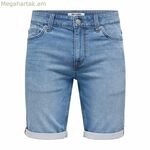 Տղամարդկանց ջինսե շորտեր Only & Sons Onsply 8584 կապույտ ջինսե կապույտ