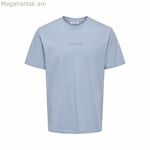 Տղամարդու կարճ թևքով մարզաշապիկ Only & Sons Onslevi Life Reg Text Eventide Indigo