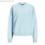 Կանացի սվիտեր առանց գլխարկի Jack & Jones Jxalfa Rlx Lsw բաց կապույտ