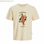 Մանկական կարճ թևքով մարզաշապիկ Jack & Jones Joranatomy գանգի գույնի, կարճ վզնոցով