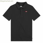 Մանկական կարճ թևքով պոլո շապիկ Levi's Lvb սև՝ վզի հետևի ժապավենով