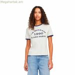 Կանացի կարճ թևքով մարզաշապիկ Jack & Jones Jxperle՝ կանոնավոր չափսի, սպիտակ