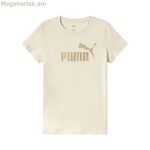 Տղամարդու կարճ թևքով մարզաշապիկ Puma Essentials+՝ տեքստուրավորված փայլաթիթեղով, բեժ