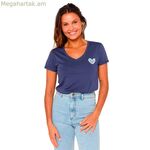 Կանացի կարճ թևքով Rip Curl սրտաձև V-ձև դեկոլտեով կապույտ շապիկ