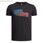 Մանկական կարճ թևքով շապիկ Under Armour Flame Wm S, սև