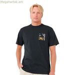 Տղամարդու կարճ թևքով Rip Curl Aots Ty Williams Coastline սև մարզաշապիկ