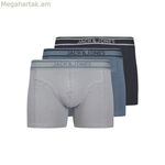Տղամարդկանց բոքսեր շորտեր Jack & Jones Jacjohn Solid, 3 հատ մոխրագույն