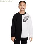 Առանց գլխարկի սվիտեր աղջիկների համար Nike Sportswear սև