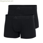 Տղամարդկանց բոքսերներ Adidas ցածրաճակատ 3 շերտերով, սև, 2 հատ