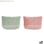 Զուգարանի պայուսակ DKD Home Decor կանաչ բեժ մարջանագույն անանուխի գույնի (2 հատ)