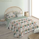 Սկանդինավյան ծածկոց Decolores Chloe 4 բազմագույն 175 թել 260 x 240 սմ նեղ վզիկ