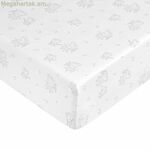 Ներքևի սավան՝ Peppa Pig, սպիտակ, մոխրագույն, 60 x 120 սմ, 100% բամբակ