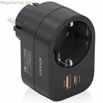 Պատի խրոց 2 USB միացքներով Aisens ASPS-1A1C07-BK սև 100-250 V 16 A