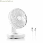 Վերալիցքավորվող սեղանի օդափոխիչ InnovaGoods սպիտակ 3600 mAh / 13,3 W Ø5,4'' (վերանորոգված C)