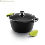 Կափարիչով կաթսա Castey F3 IO24 24CM սև 1,8 լ